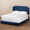 Baxton Studio Darcy Luxe and Glamour Navy Velvet Upholstered Queen Size Bed 149-8954 - alternate 3
